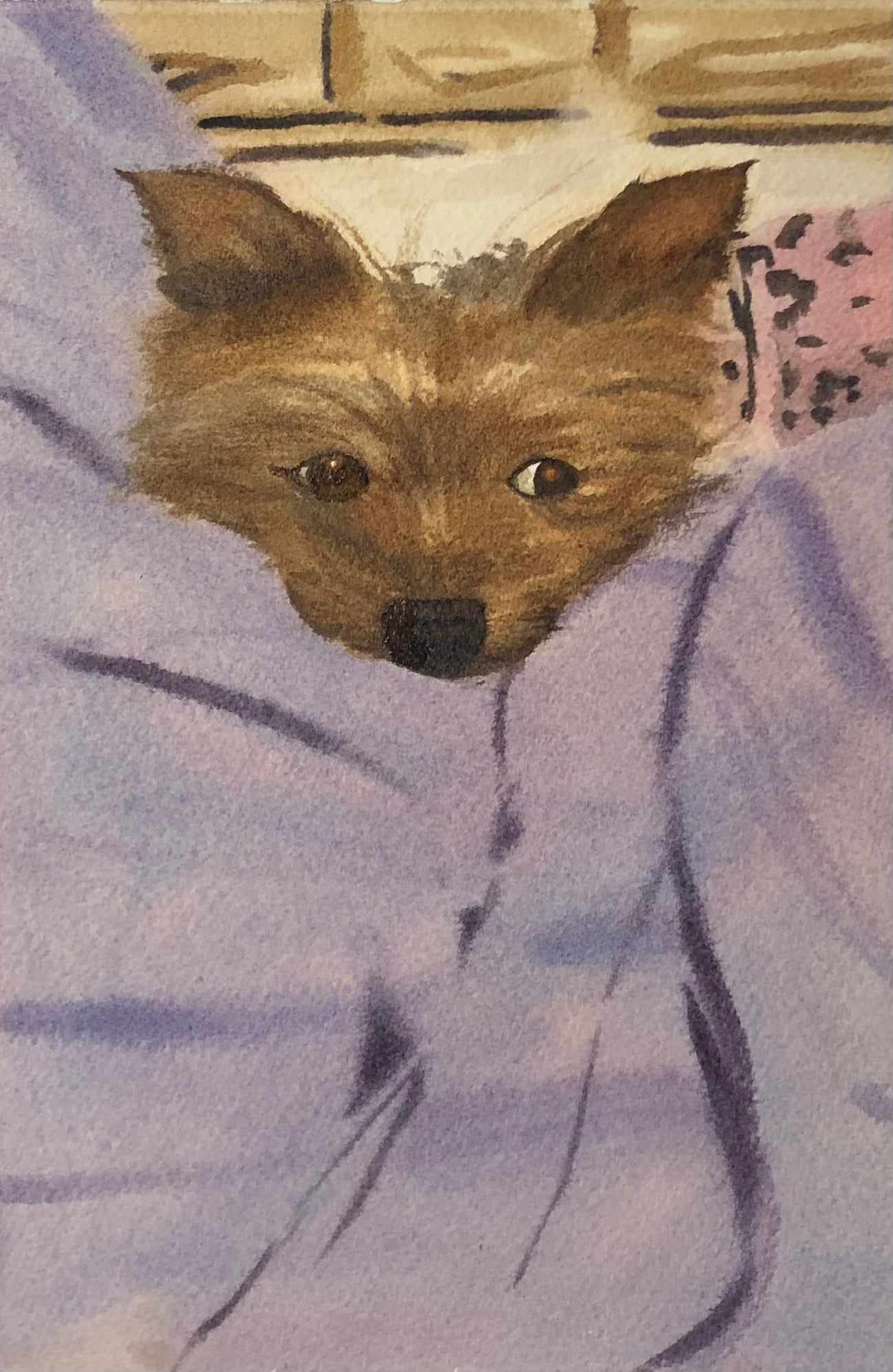 "Don't Even Think About Leaving Me Alone" - Watercolor - Paper - 11 x 15 - Not for Sale (NFS)