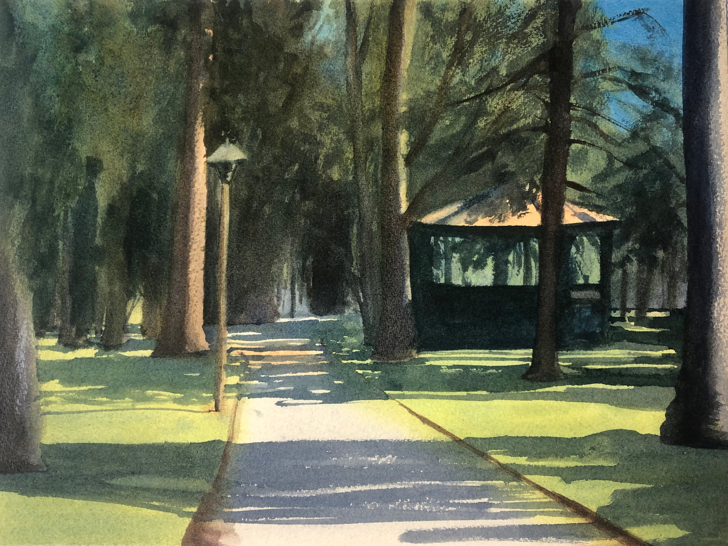 "Last Shadows of Summer 2023" - Watercolor - Paper - 11 x 15 - Not for Sale (NFS)