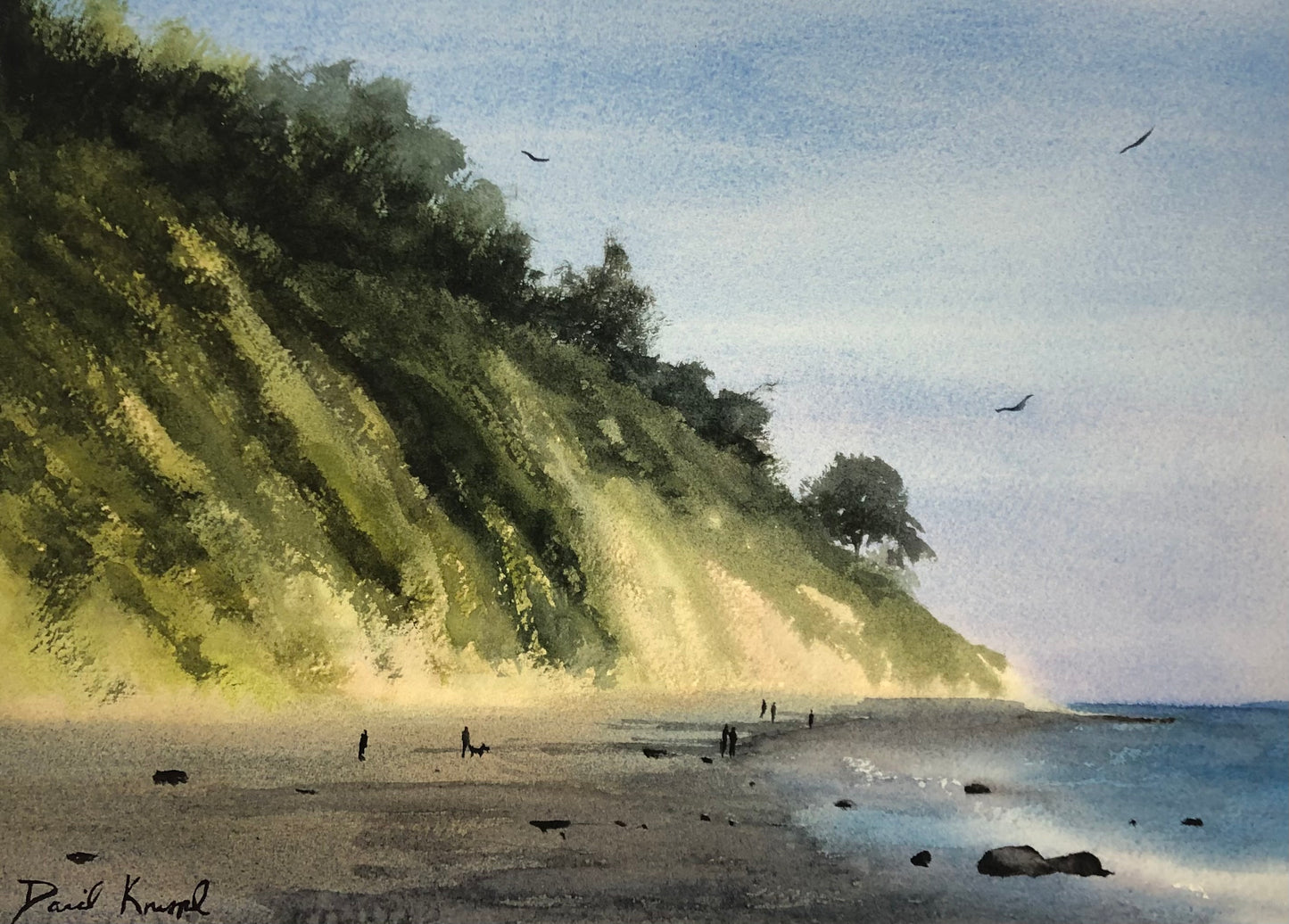 "Timeless Hendry's Beach, Plein Air" - Watercolor - Paper - 11 x 15 - Not for Sale (NFS)