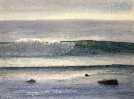 "Cresting Wave in Santa Barbara" - Watercolor - Paper - 11 x 15 - Not for Sale (NFS)